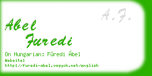 abel furedi business card